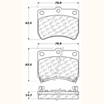 D0402 Semi-Met Disc Brake Pads: Front - Ford