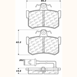 D0406 Semi-Met Disc Brake Pads: Rear - Sterling