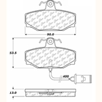 D0408M Semi-Met Disc Brake Pads: Rear - Jaguar with Male Connector