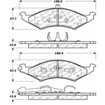 D0421 Semi-Met Disc Brake Pads: Front - Ford with 1.56