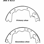 RBS 357R Relined Brake Shoes: 12