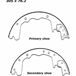 RBS 358R Relined Brake Shoes: 12