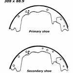 RBS 583R Relined Severe Duty Brake Shoes: 12.13