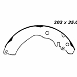 RBS 610 Relined Brake Shoes: 7.87