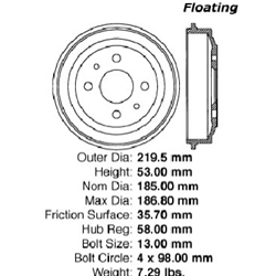 A high quality, direct fit OE replacement brake drum.