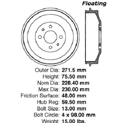 Click here to view larger image A high quality, direct fit OE replacement brake drum.