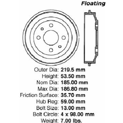 Click here to view larger image A high quality, direct fit OE replacement brake drum.