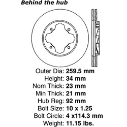 Click here to view larger image A high quality, direct fit OE replacement brake disc.