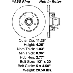Click here to view larger image BR 65051 Brake Rotor: Front - Ford Pickup, SUV, Mazda Pickup, Mercury SUV