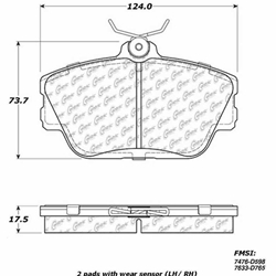 Click here to view larger image D0598 Ceramic Disc Brake Pads: Front - Ford, Lincoln , Mercury