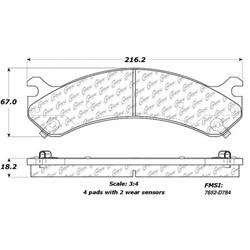 D0784 Ceramic Disc Brake Pads: Front - Cadillac, Chevrolet Pickup, Van, GMC Pickup, Van, Hummer SUV