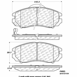 Click here to view larger image D1104 Ceramic Disc Brake Pads: Front - Hyundai