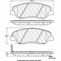 Click here to view larger image D1202 Ceramic Disc Brake Pads: Front - Hyundai, Kia