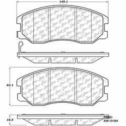 Click here to view larger image D1264 Ceramic Disc Brake Pads: Front - Chevrolet SUV, Pontiac SUV , Saturn SUV, Suzuki SUV