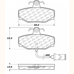 Click here to view larger image D0408M Semi-Met Disc Brake Pads: Rear - Jaguar with Male Connector