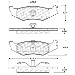 Click here to view larger image D0512 Semi-Met Disc Brake Pads: Rear - Chrysler, Dodge, Eagle, Plymouth