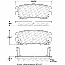 Click here to view larger image D0567 Semi-Met Disc Brake Pads: Rear - Eagle, Mitsubishi