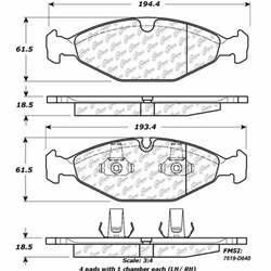 Click here to view larger image D0640 Semi-Met Disc Brake Pads: Front - Jaguar