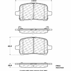 Click here to view larger image D1028 Semi-Met Disc Brake Pads: Front - Chevrolet, Pontiac, Saturn