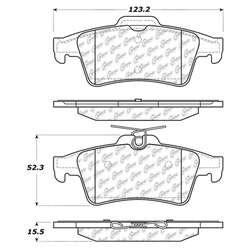 Click here to view larger image D1095 No/Low-Met Disc Brake Pads: Rear - Mazda, Pontiac, Saab, Saturn, Volvo