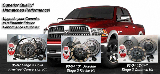 Heavy Duty clutch Kits for Dodge Cummins Diesel Trucksfrom Phoenix Friction Products.
