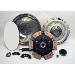 02-028CK.3C Solid Flywheel Stage 3 Ceramic Clutch Conversion Kit: Audi A4, VW Passat 1.8L Turbo - 9 in.