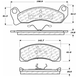 D199 Heavy Duty High Heat Extended Life Disc Brake Pad Set - Ford, Lincoln, Mercury