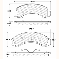 D387 Heavy Duty High Heat Extended Life Disc Brake Pad Set - Ford, Mazda