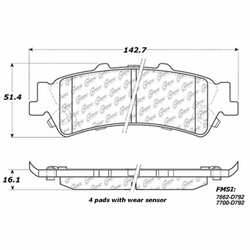 D792S Heavy Duty High Heat Extended Life Disc Brake Pad Set - Cadillac, Chevy, GMC