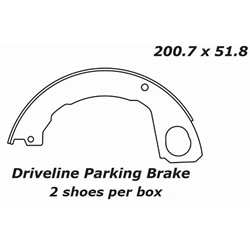 BS 979 Parking Brake Shoes: Hino 155 195 - 7.90 in. x 2.04 in.