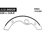 BS 602 Severe Duty Brake Shoes: Mitsubishi Fuso FH, UD 1800 2000 2300 CME87 rear axle 12.6 in. x 4.30 in.