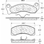 D199 Heavy Duty High Heat Extended Life Disc Brake Pad Set - Ford, Lincoln, Mercury