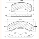 D387 Heavy Duty High Heat Extended Life Disc Brake Pad Set - Ford, Mazda